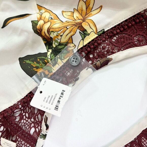 Tiny Anthropologie Jumpsuit Womens Large Floral Lace NWT wide leg bloomcore 70s - Picture 11 of 16